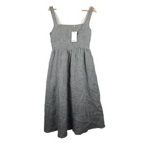 NWT Quince Classic Black and White Linen Gingham Dress